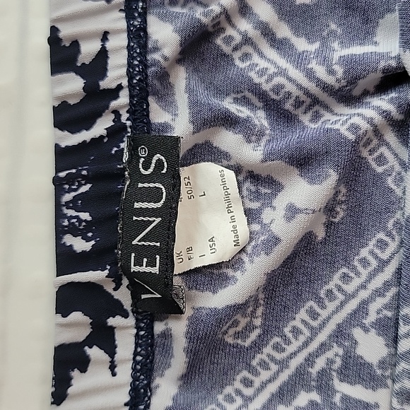 VENUS Black and Navy  Ornate Midi Skirt Womens Size L - Picture 5 of 7